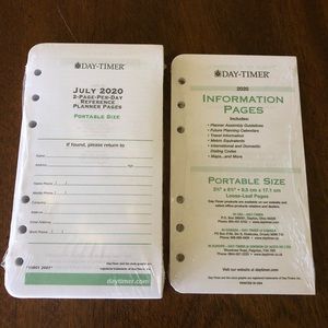 DayTimer two page per day ring inserts